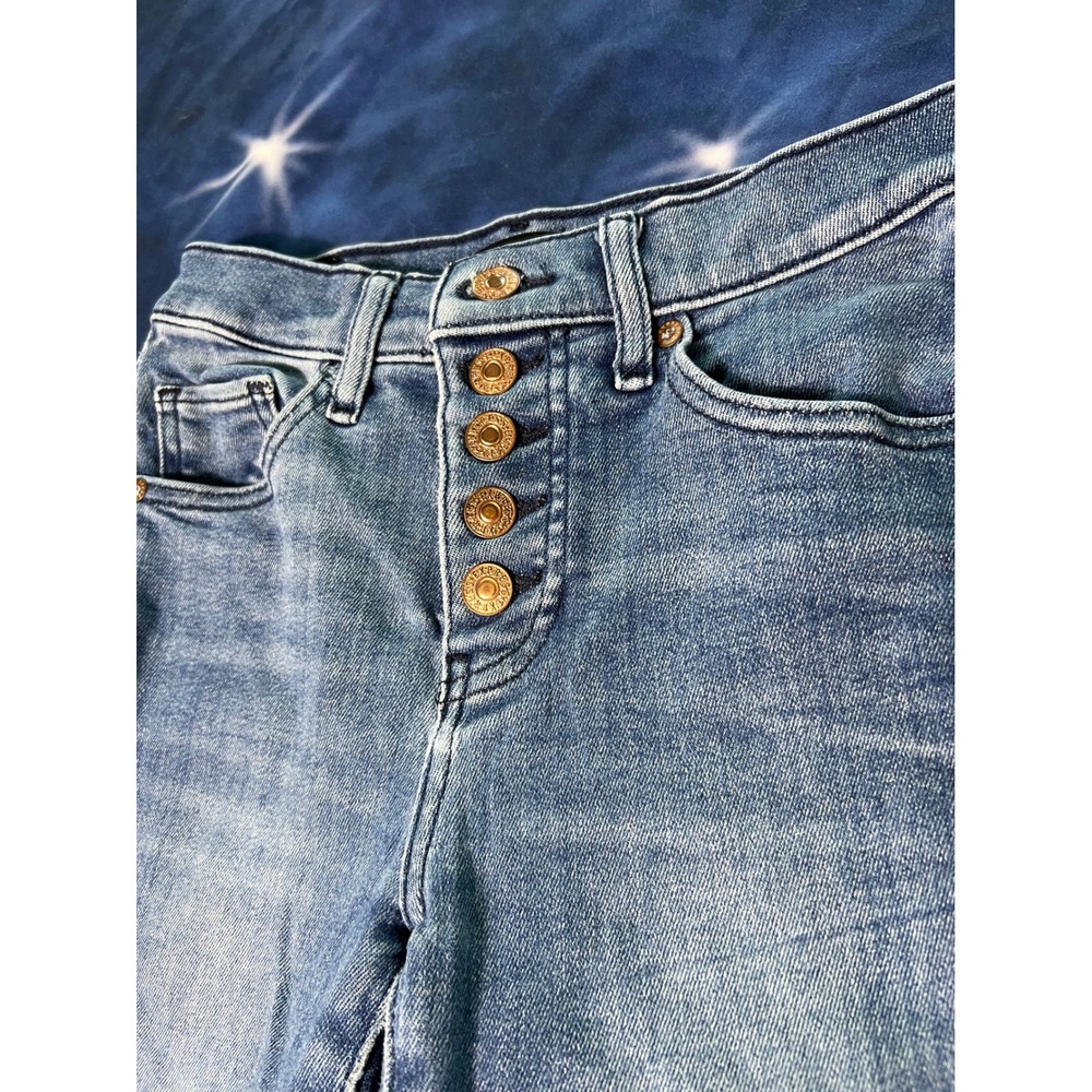 Express High Rise Skinny Jeans Medium Wash Button Fly Denim Pants 26x23 - Picture 2 of 10